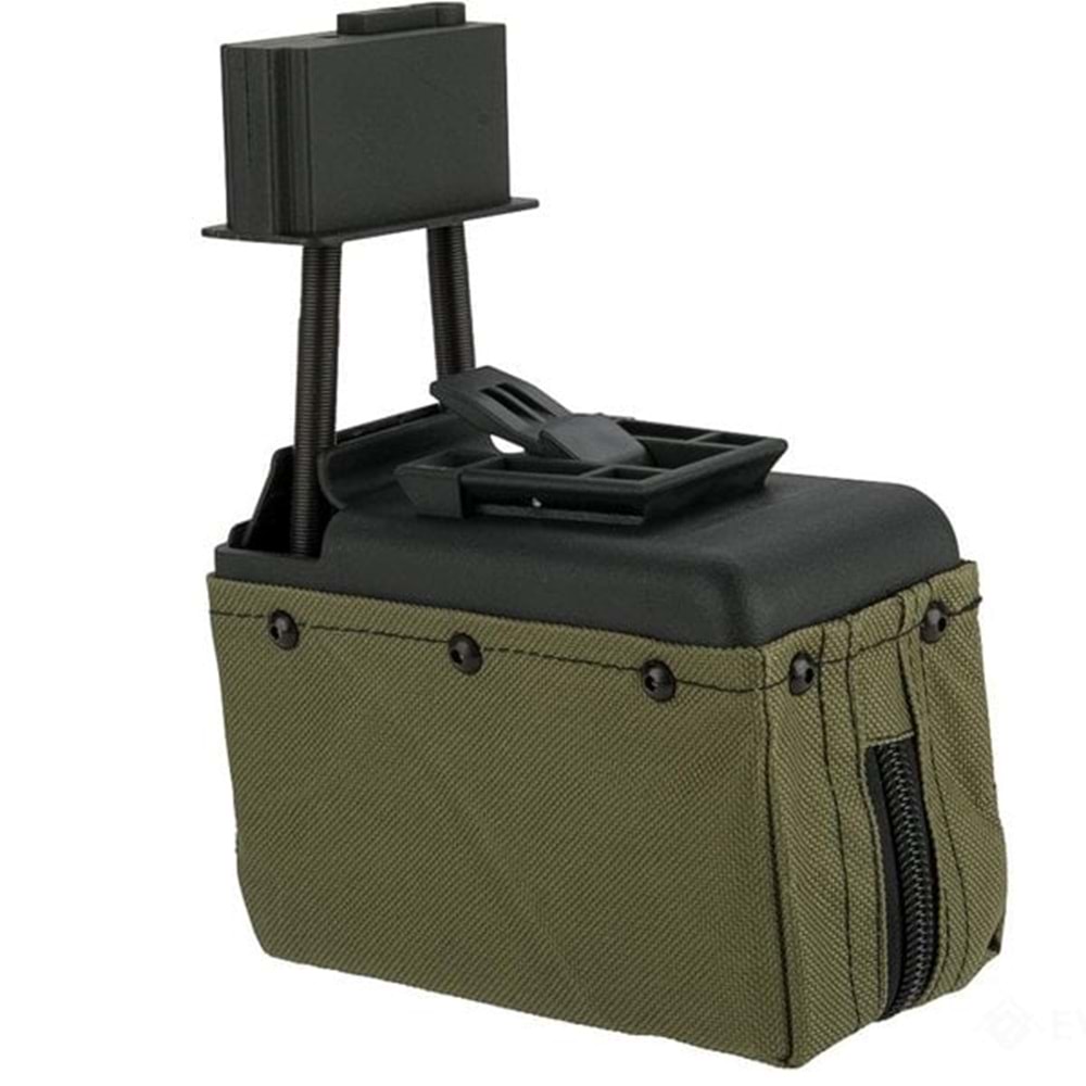 AK 1500BB Airsoft M249 AEG Tüfek Box Şarjör - Yeşil