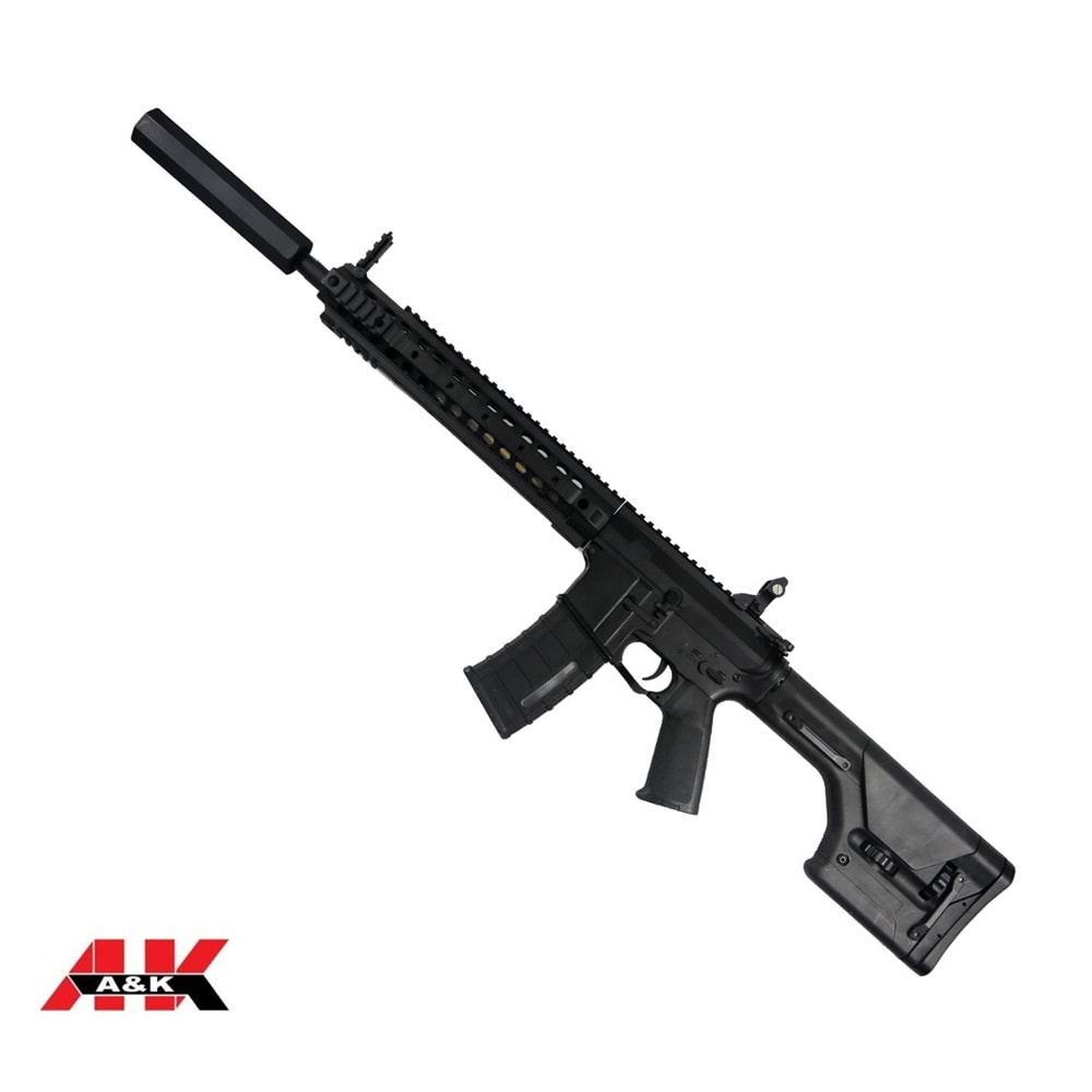 A&K M4 DMR Diamond Head Susturucu Replikalı AEG Airsoft Tüfek - Siyah