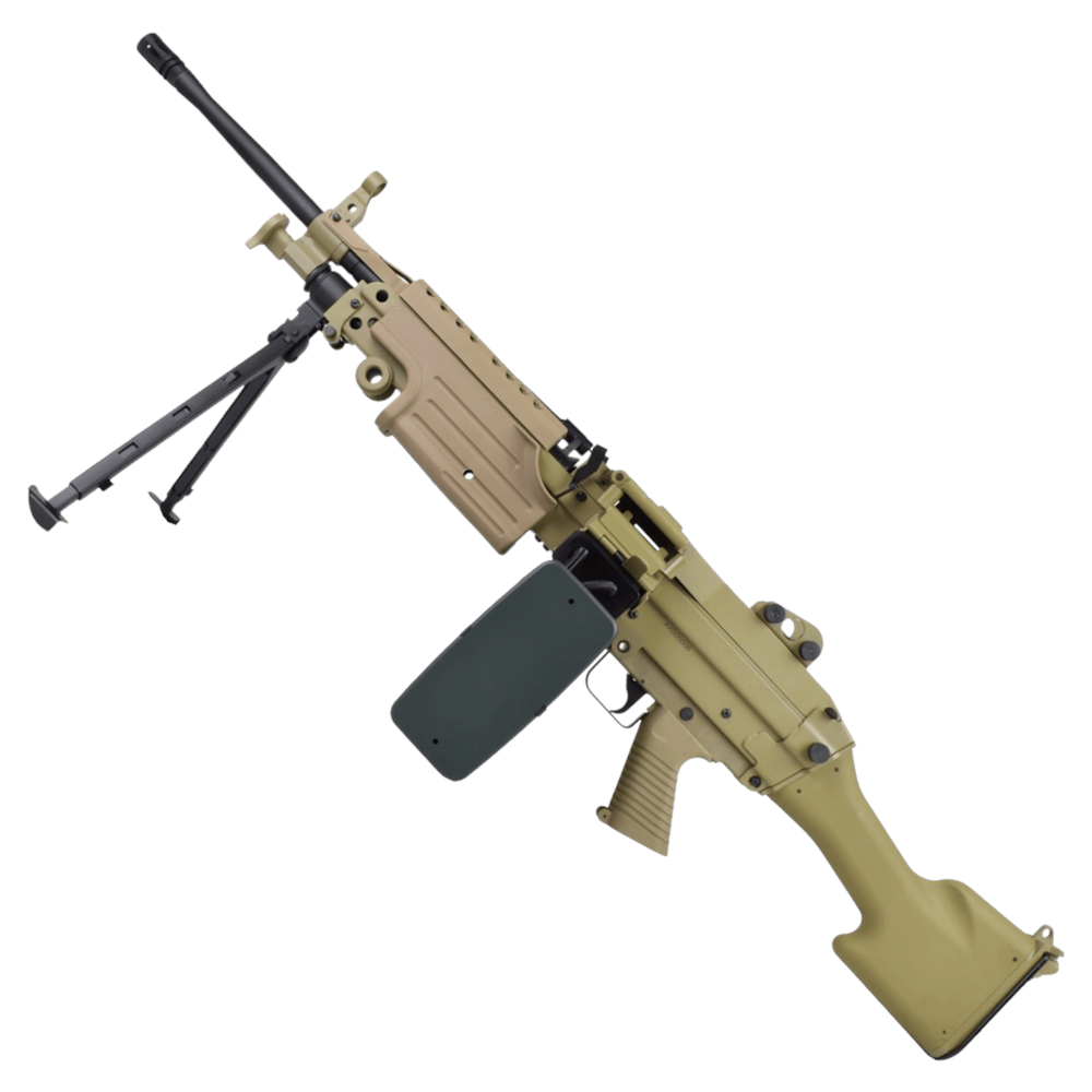 A&K M249-MK2 Full Metal AEG LMG Airsoft Tüfek - Tan (AK-M249-MK2-TAN-MTL)
