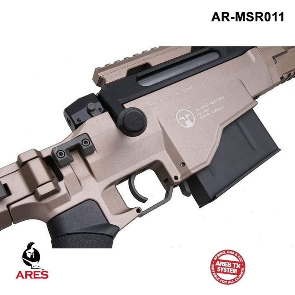 ARES REMINGTON MSR338 SPRING SNIPER AIRSOFT TÜFEĞİ BOLT ACTION TAN - ÇÖL RENGI