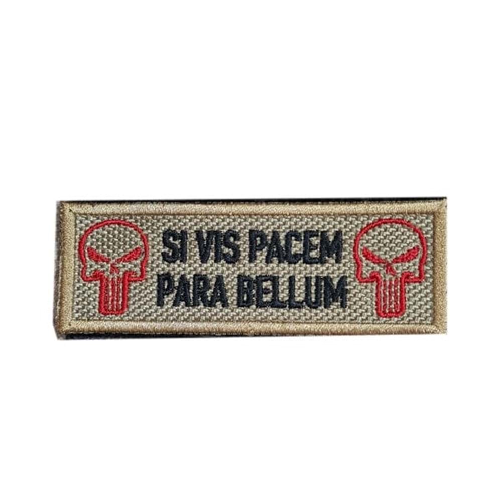 SI VIS PACEM PARA BELLUM PUNISHER PATCH - KAHVERENGİ-KIRMIZI
