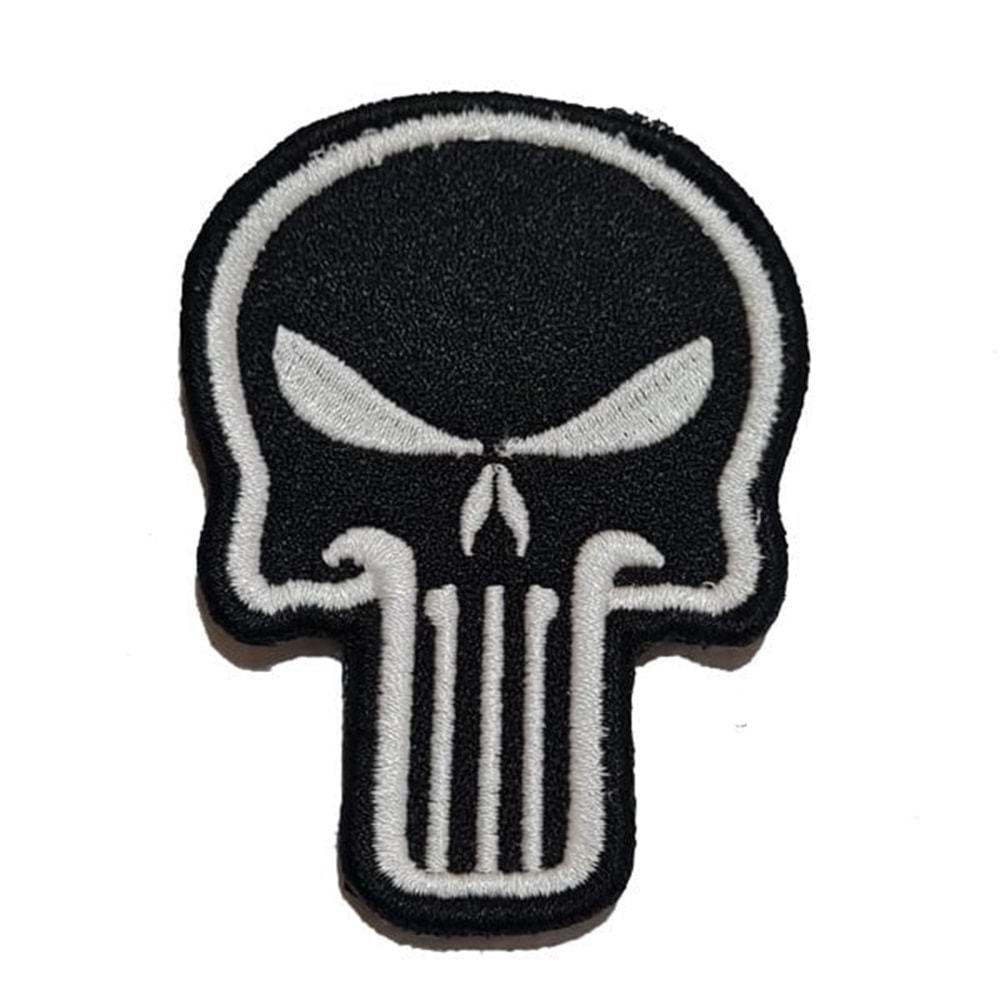 PUNISHER SKULL BW PATCH - SİYAH-BEYAZ