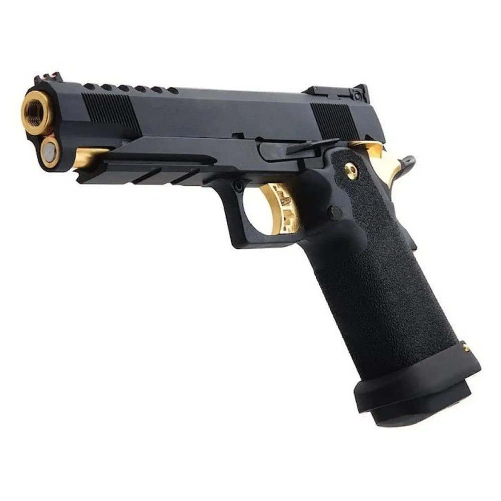 AW HX2701 5.1'' Hi-Capa Slide Cut Black & Gold GBB Airsoft Tabanca