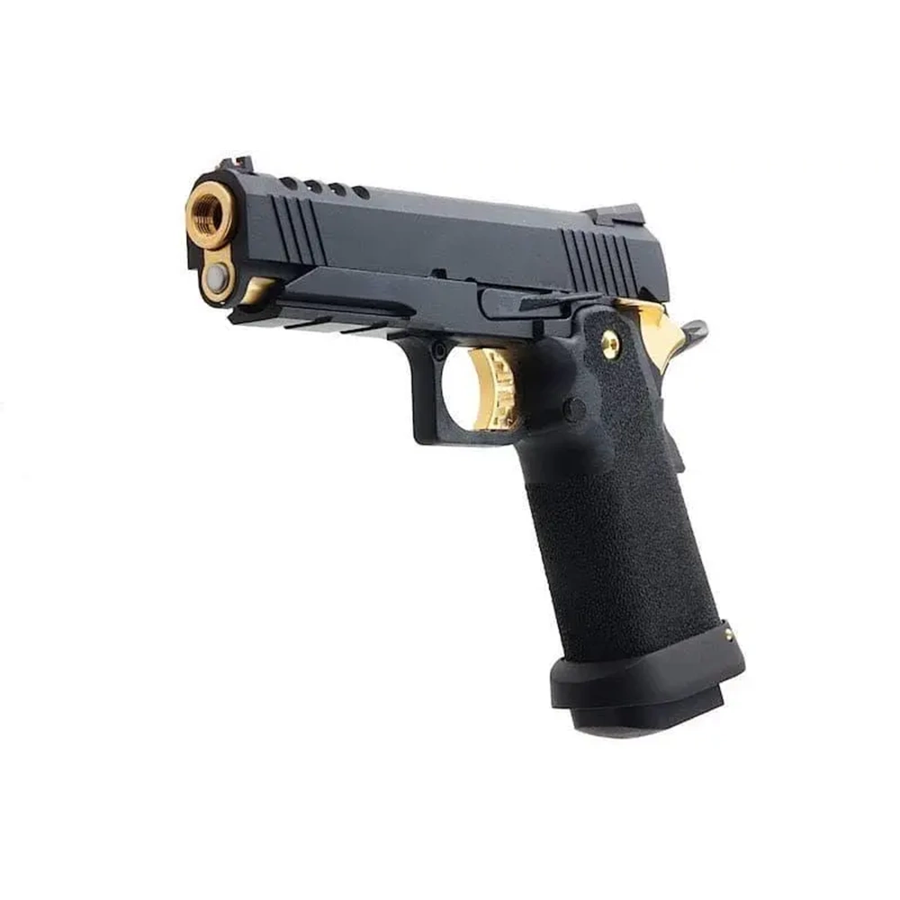 AW HX2711 4.3'' Hi-Capa Slide Cut Compact Black & Gold GBB Airsoft Tabanca
