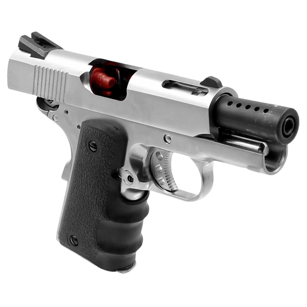 AW COLT 1911 COMPACT SILVER Full Metal Airsoft GBB Tabanca NE1001