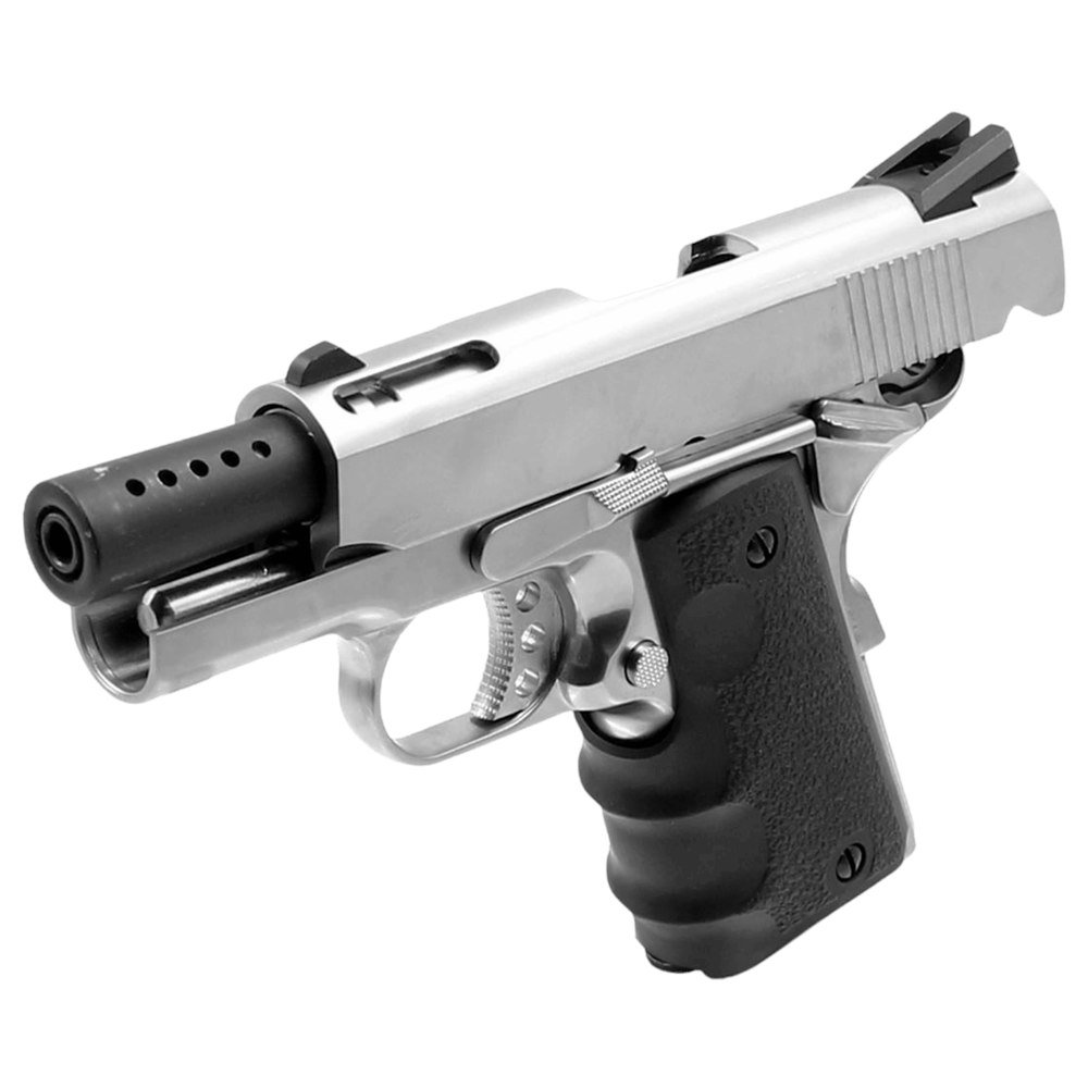 AW COLT 1911 COMPACT SILVER Full Metal Airsoft GBB Tabanca NE1001