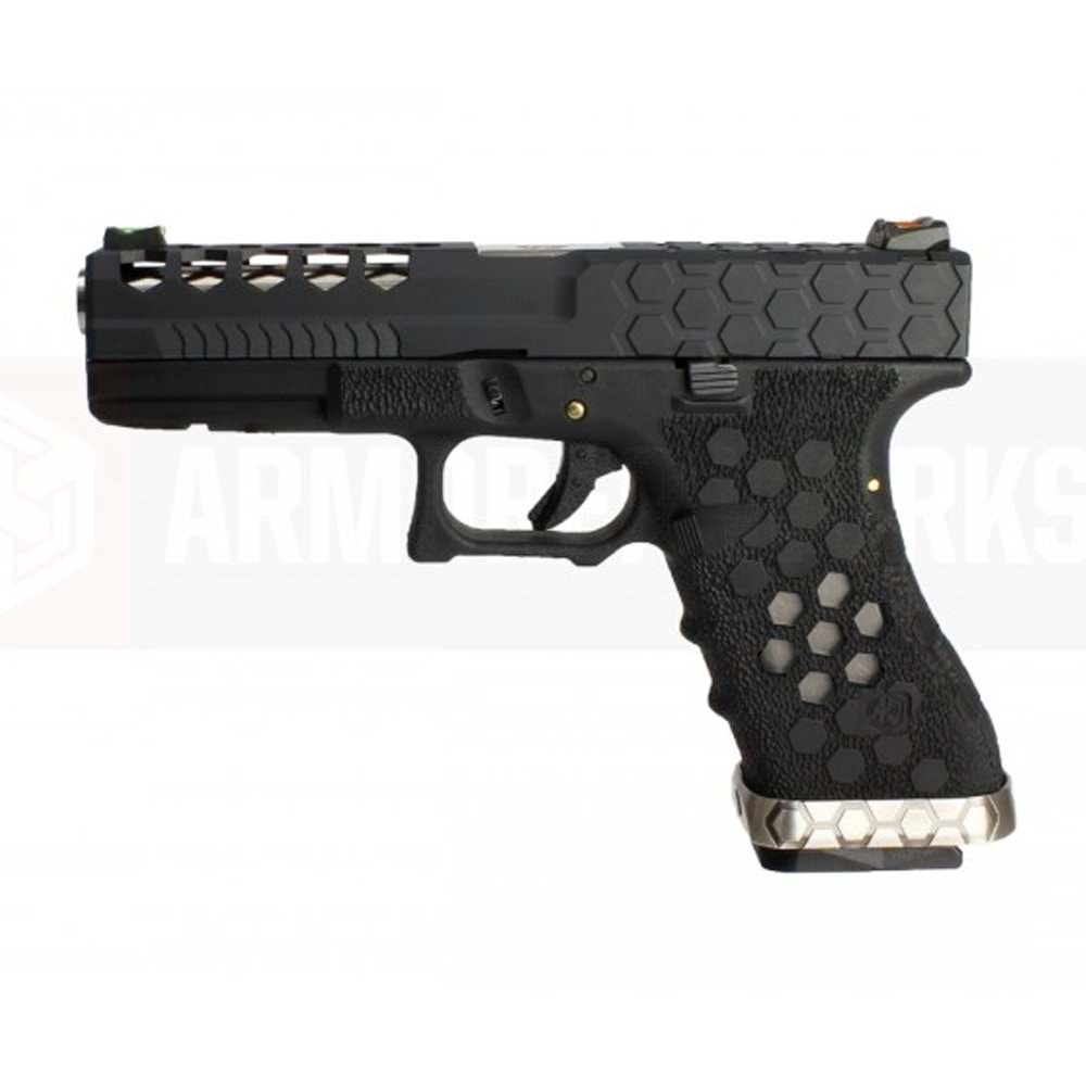 AW VX0101 GLOCK17 G17 HexCut GBB Airsoft Tabanca - Siyah