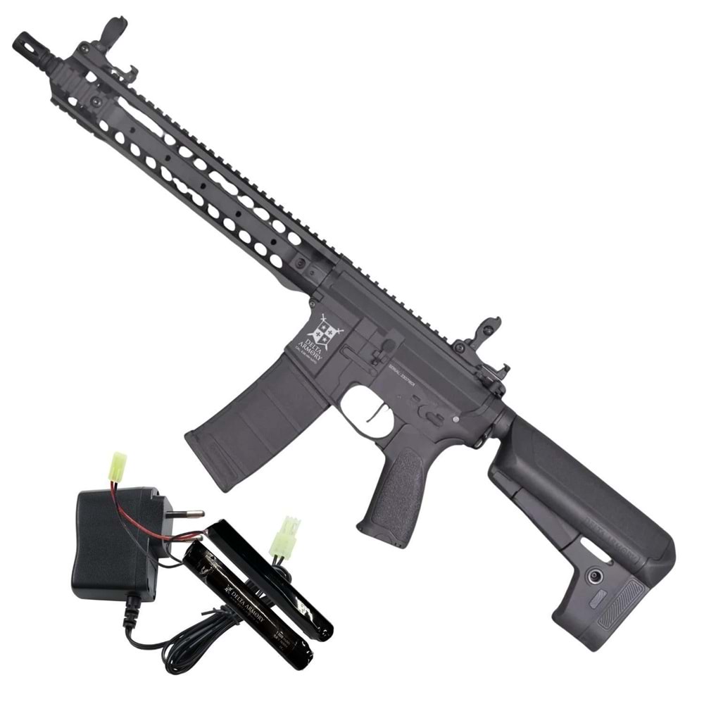 Delta Armory AR15 URX3 12'' BRAVO Siyah AEG Airsoft / Pil Şarj Setli