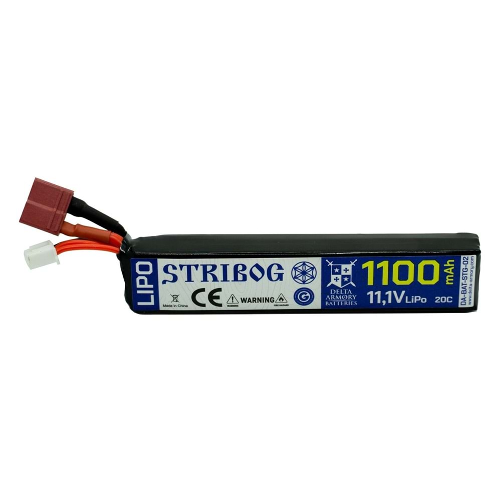 Delta Armory Stribog Airsoft Pil 11.1V LiPo 1100mAh 20C T-plug
