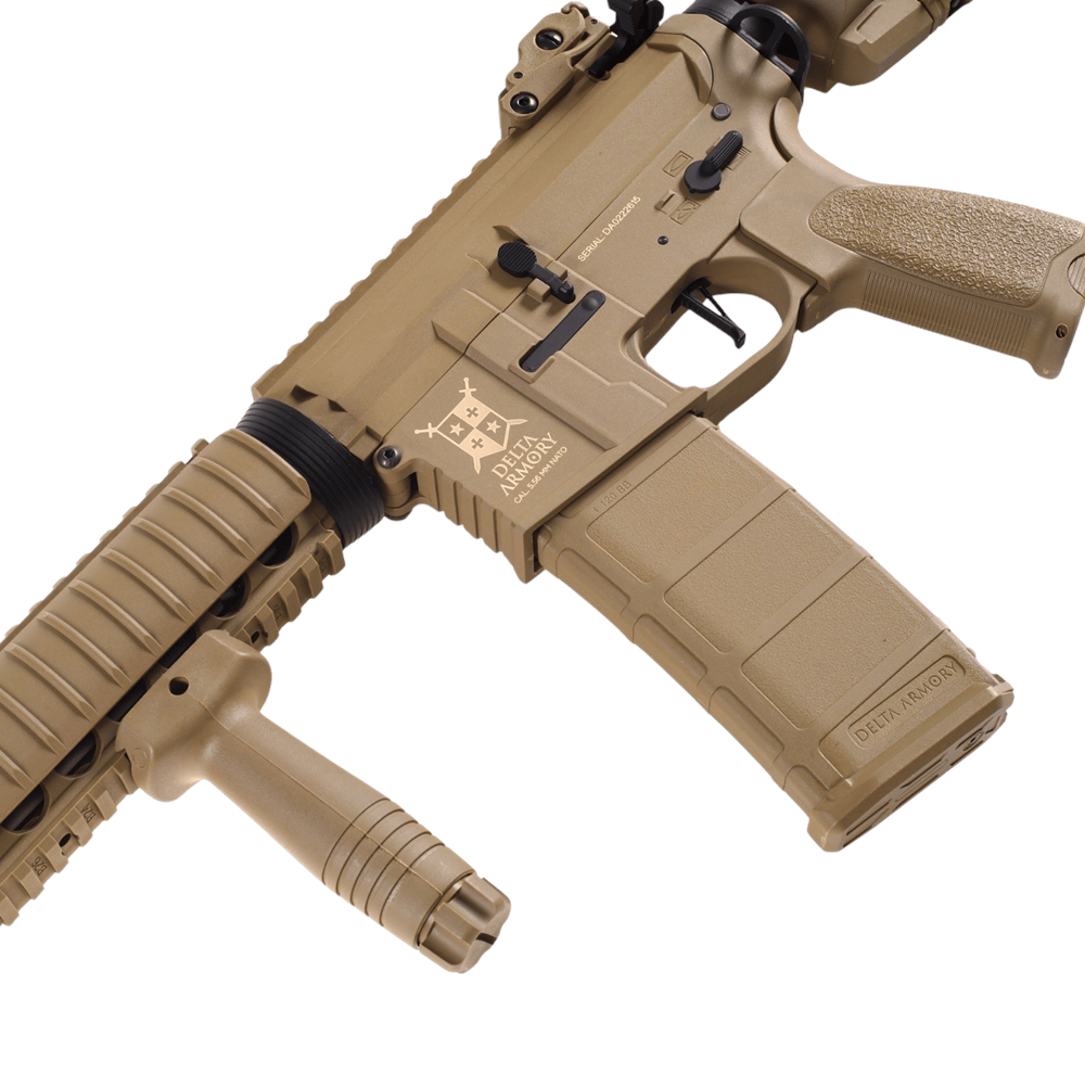 Delta Armory M4 AR15 CQB-R Charlie Pil şarj set Airsoft Tüfek FULL TAN DA-C02-FT