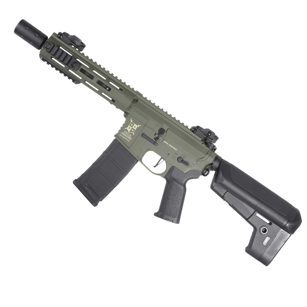 Delta Armory M4 AR15 M-LOK SilentOps 8'' Charlie HAKİ Airsoft Tüfek SET DA-C10-OLV