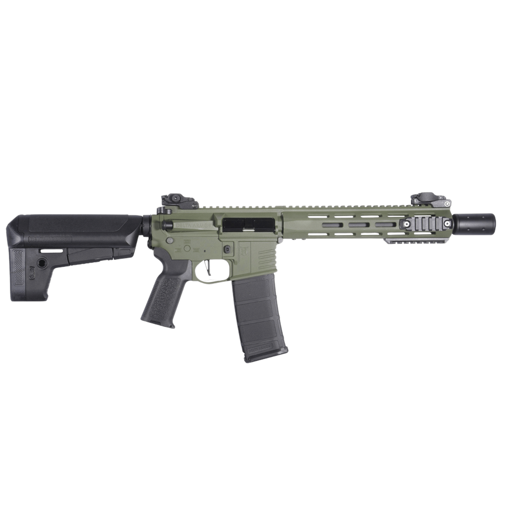 Delta Armory M4 AR15 M-LOK SilentOps 10'' Charlie HAKİ Airsoft Tüfek SET DA-C11-OLV