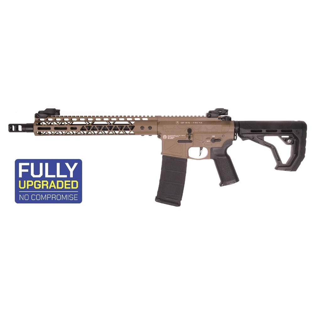 Delta Armory FREYA R15 SKELETON 13'' FULL METAL Half Tan AEG Airsoft Tüfek