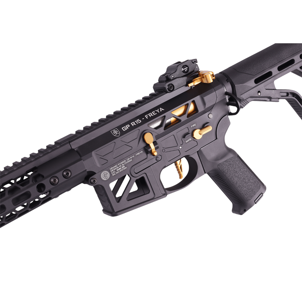 Delta Armory HEXAGON SKELETON FREYA 12.5''GEN.2 SIYAH ALTIN Airsoft AEG Tüfek
