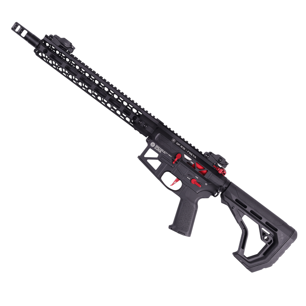 Delta Armory HEXAGON SKELETON FREYA 12.5''GEN.2 Siyah Kırmızı Airsoft AEG Tüfek