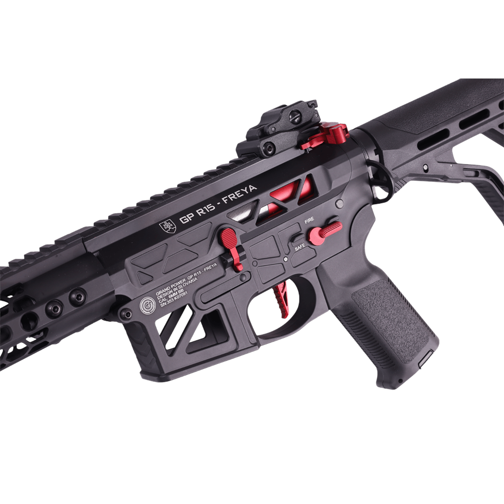 Delta Armory HEXAGON SKELETON FREYA 12.5''GEN.2 Siyah Kırmızı Airsoft AEG Tüfek