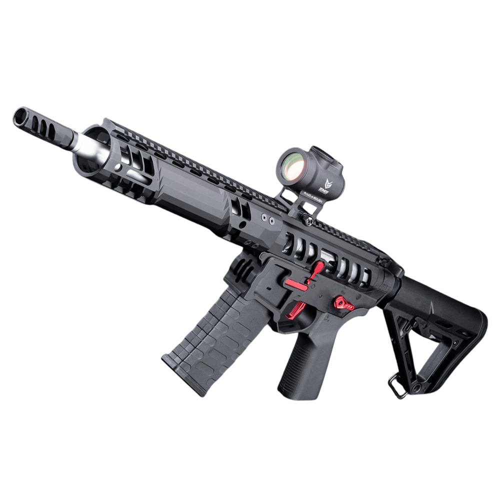 EMG F1 UDR-15 SIYAH/KIRMIZI Skeletonized AR-15 eSilverEdge C7M M-LOK Handguard Airsoft AEG Tüfek (EMG-SC-BR-3)