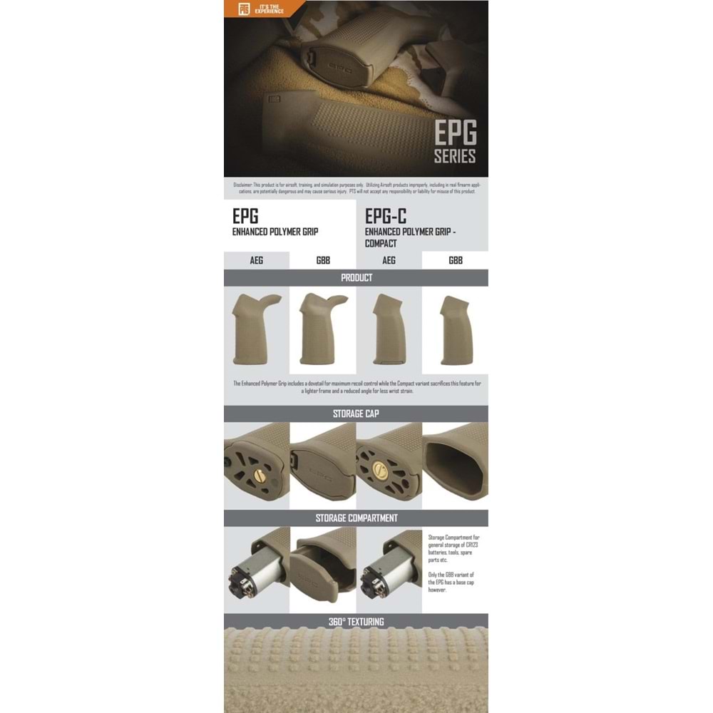 PTS (EPG) M4 AEG Airsoft Polimer Tutamak (TAN)