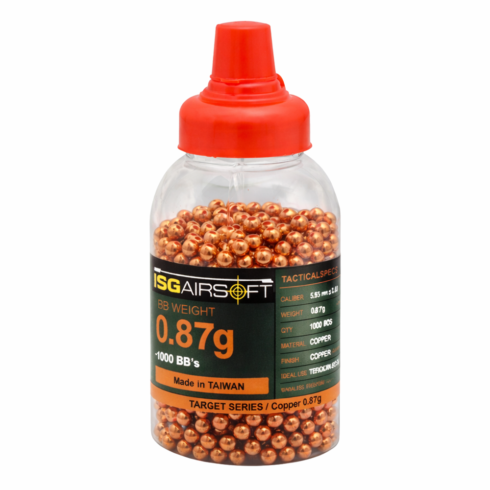 ISGairsoft 0.87G Bakır 1000BB Airsoft Hedef Atış BB Mermisi Copper Bulllet