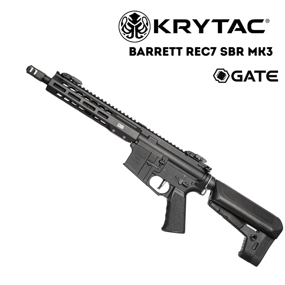 KRYTAC Barrett REC7 SBR MK3 GATE Siyah AEG Airsoft Tüfek