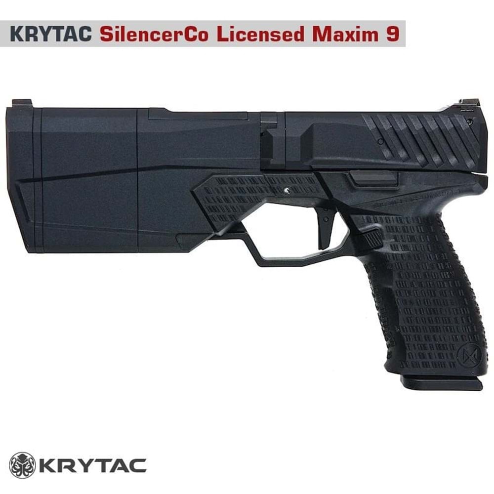 KRYTAC SilencerCo Maxim9 GBB Airsoft Tabanca SIYAH