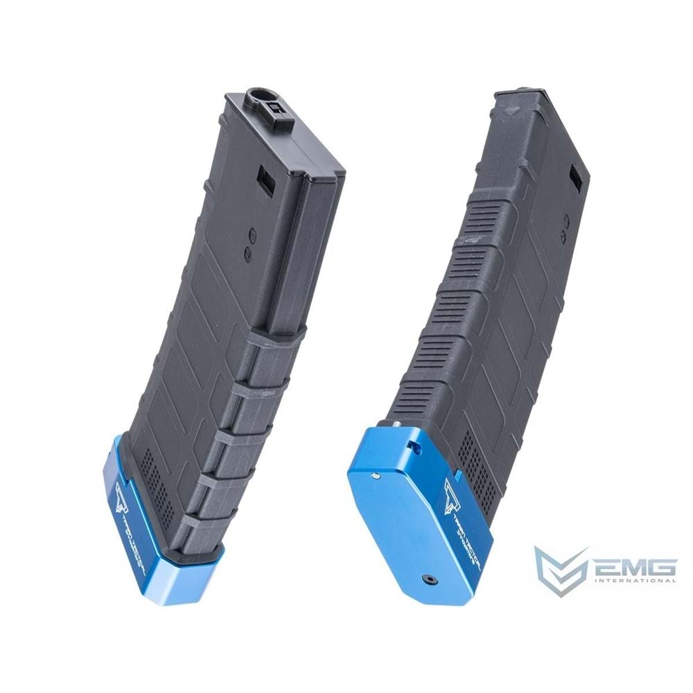 EMG TTI Lisanslı M4/M16 Serisi Airsoft AEG Tüfekler için 220BB Mid-Cap Şarjör, Extended Blue Baseplate