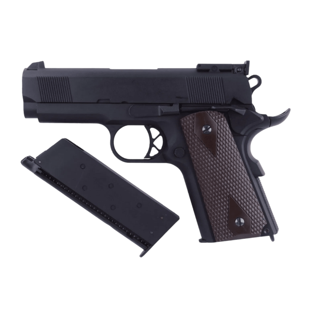 WE Full Metal COLT 1911 Mini Siyah Airsoft GBB Tabanca Seti