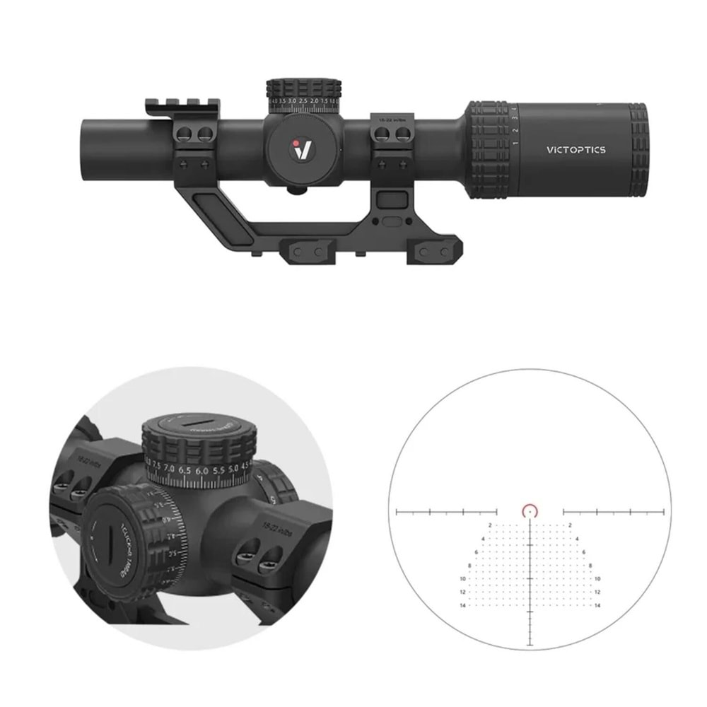 Victoptics S10 LPVO 1-10×24 SFP Tüfek Dürbünü 1-Parça Extreme High Picatinny AR Montaj Kitli OPSL137