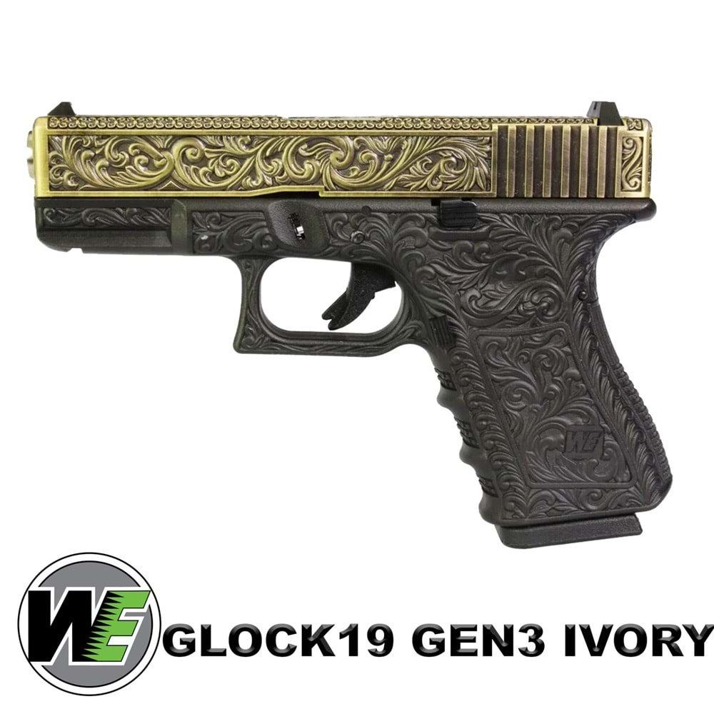 Airsoft Tabanca WE Glock 19 Gravür WE-G003BOX-FP Ivory