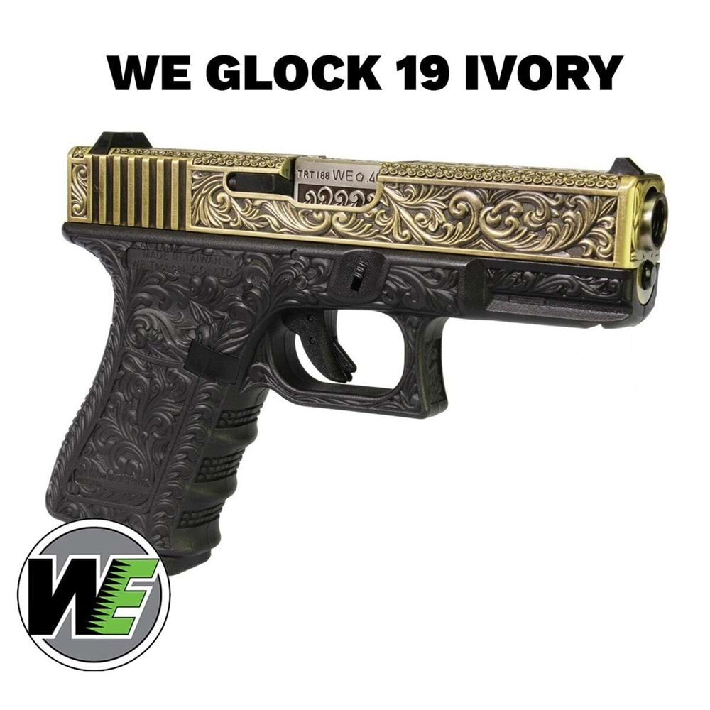 Airsoft Tabanca WE Glock 19 Gravür WE-G003BOX-FP Ivory