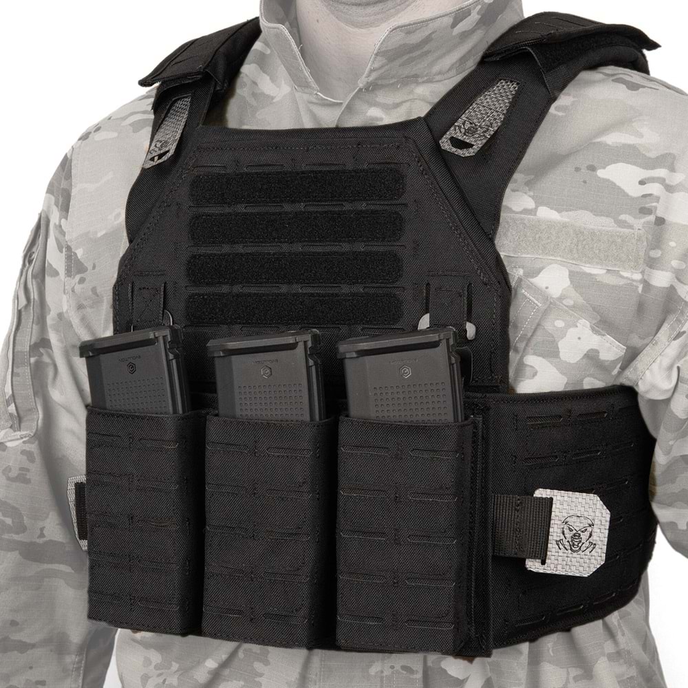 Mas Tactical® Plaka Taşıyıcı 6394 Lazer Kesim Siyah
