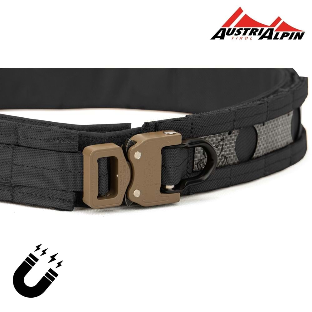 Mas Tactical® Görev Kemeri 6169 Mıknatıslı Tegris/AustriAlpin D-Tokalı 25mm Siyah