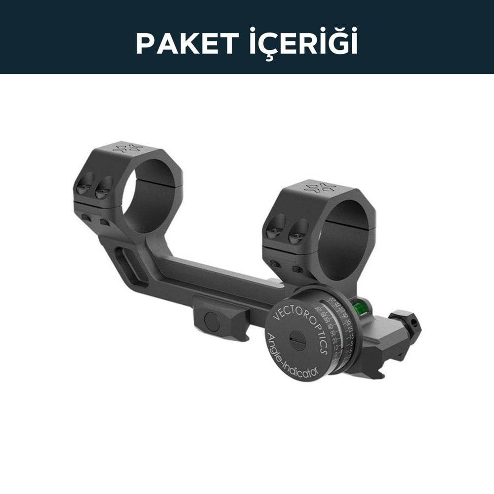 Vector Optics 21mm Ray İçin Su Terazisi ve Eğim Açısı Göstergeli Dürbün Ayağı SCACD-24