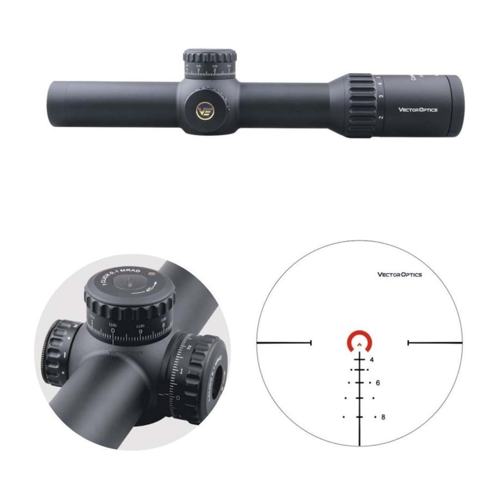 Vector Optics 34mm Continental 1-6x28FFP Tüfek Dürbünü SCFF-31