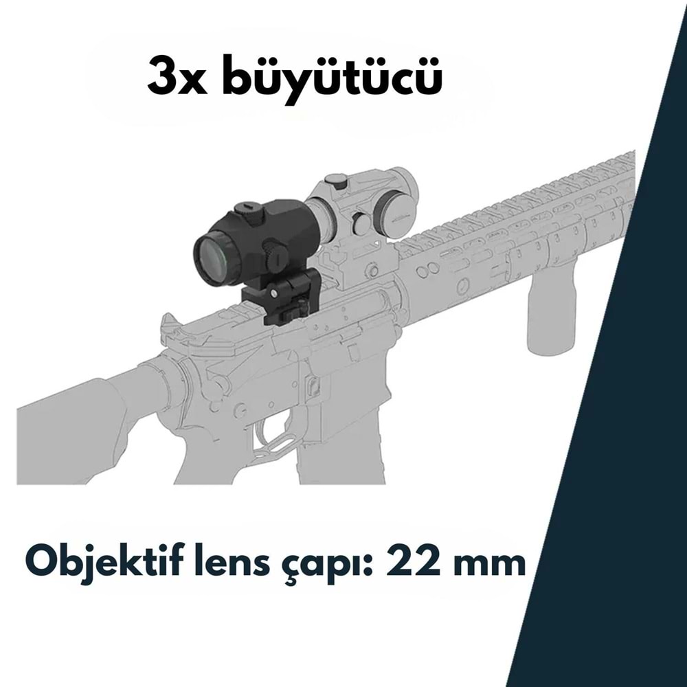 Vector Optics Paragon 3x22 Magnifier Mini Maverick-IV Rubber Armored SCMF-35