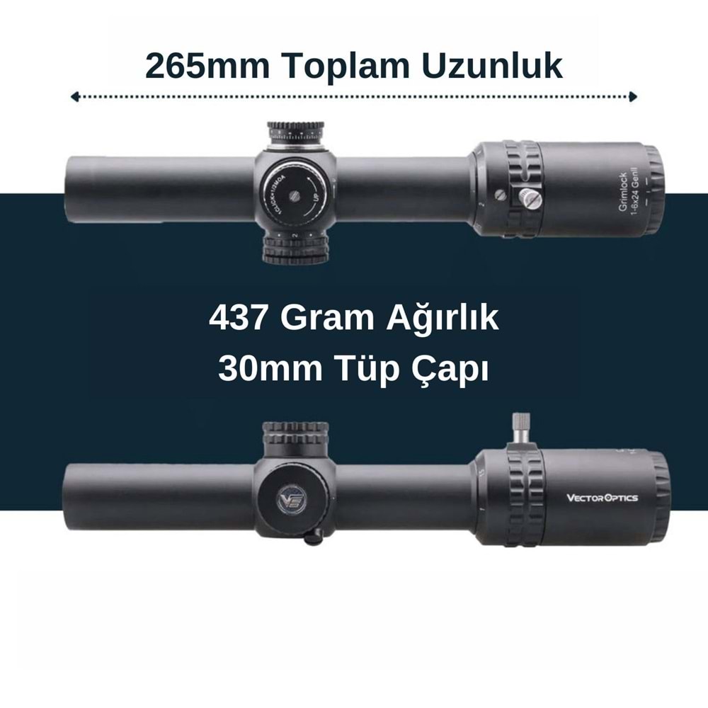 Grimlock 1-6x24 GenII SFP Tüfek Dürbünü