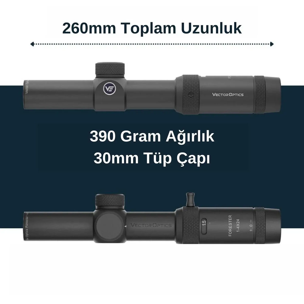 Vector Optics Forester JR 1-4x24 SFP Tüfek Dürbünü – SCOC-28