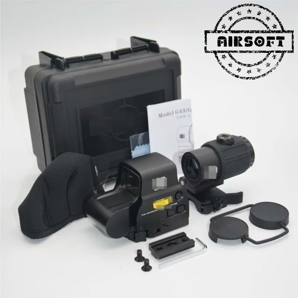 SOTAC 558 G43 Red & Green Dot Holographic Reflex Sight Scope with G43 3X Magnifier Combo Built-in Flip QD Mount Nişangah - Siyah