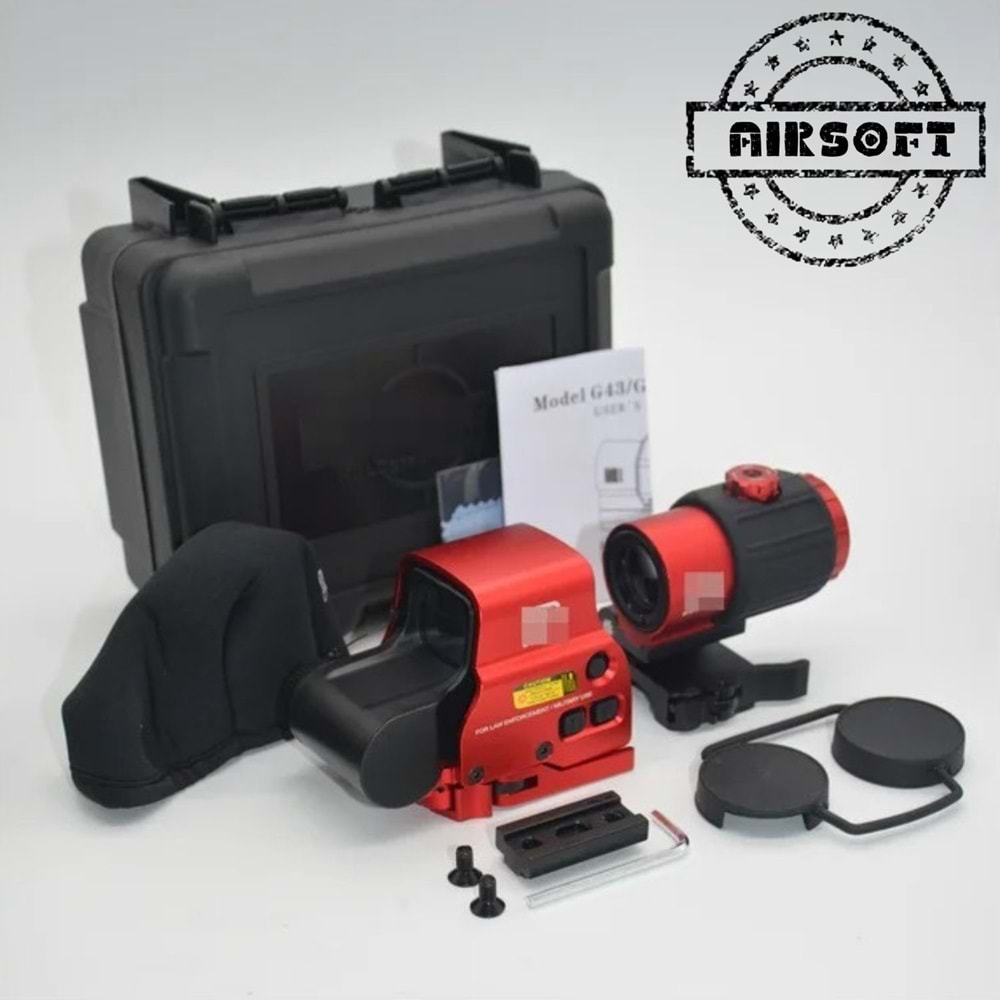 SOTAC 558 G43 Red & Green Dot Holographic Reflex Sight Scope with G43 3X Magnifier Combo Built-in Flip QD Mount Nişangah- Kırmızı