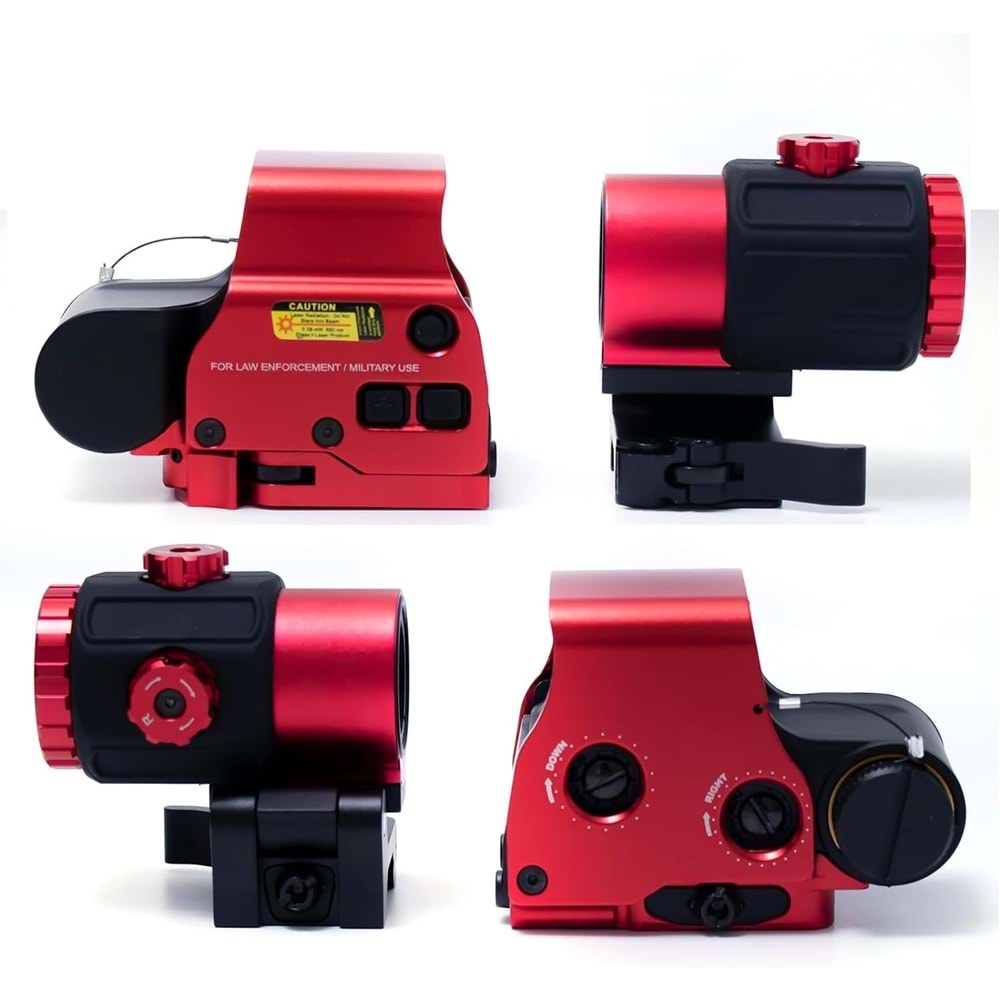 SOTAC 558 G43 Red & Green Dot Holographic Reflex Sight Scope with G43 3X Magnifier Combo Built-in Flip QD Mount Nişangah- Kırmızı