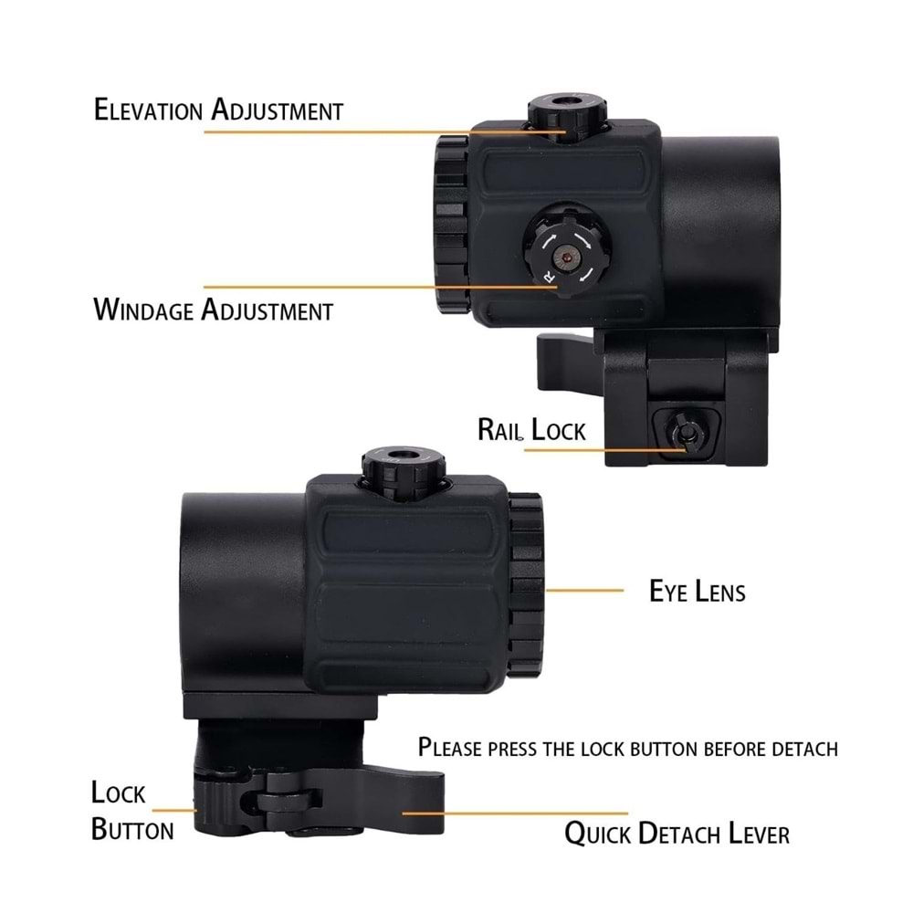 SOTAC G43 Riflescope 3x Magnifier - Riflescope Magnifier for Enhanced Accuracy and Targeting Nişangah
