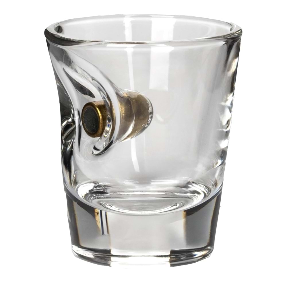 Gerçek 9mm Mermili Shot Tekila Likör Özel Bardağı 6'lı Set Mermi Çekirdeği Hediye Seti