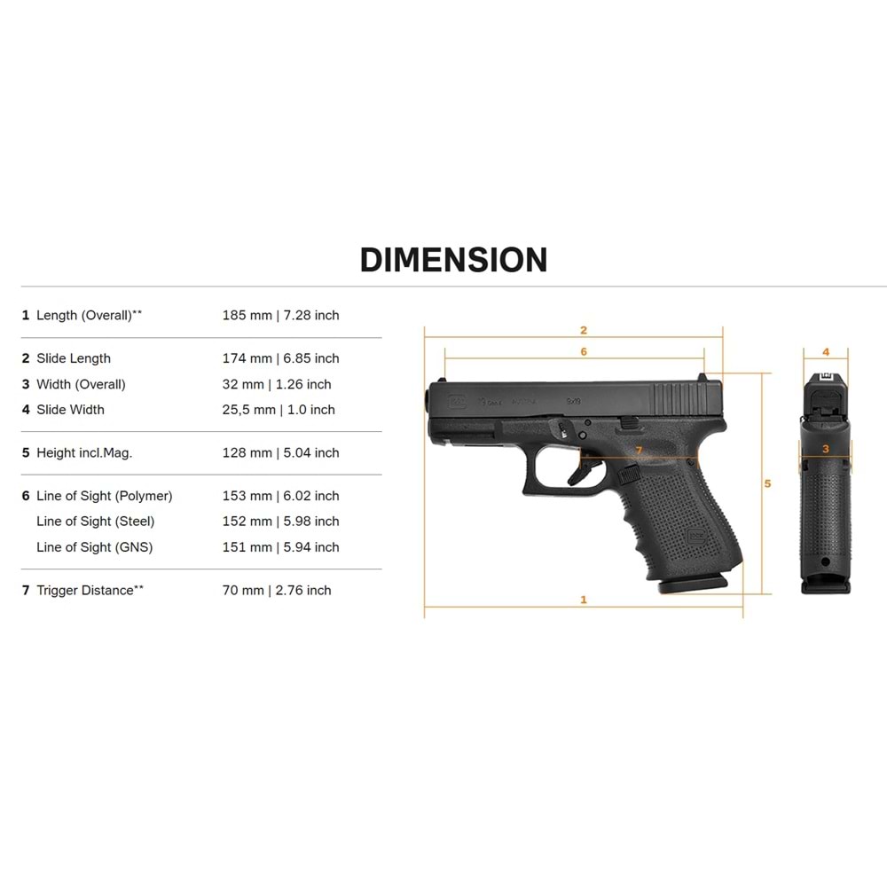 WE GLOCK G19 GEN5 SIYAH GBB AIRSOFT TABANCA WE-G003VB-BK (AirsoftPRO Özel)
