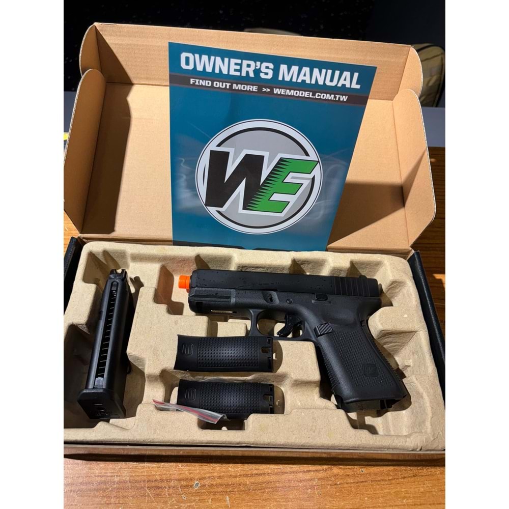 WE GLOCK G19 GEN5 SIYAH GBB AIRSOFT TABANCA WE-G003VB-BK (AirsoftPRO Özel)