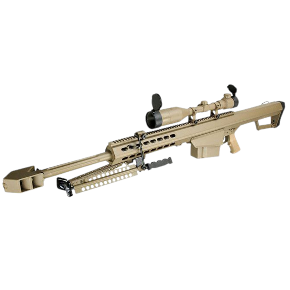 SnowWolf BARRETT M82A1 CQB TAN Kısa Namlu AEG Siyah Airsoft Sniper Tüfeği