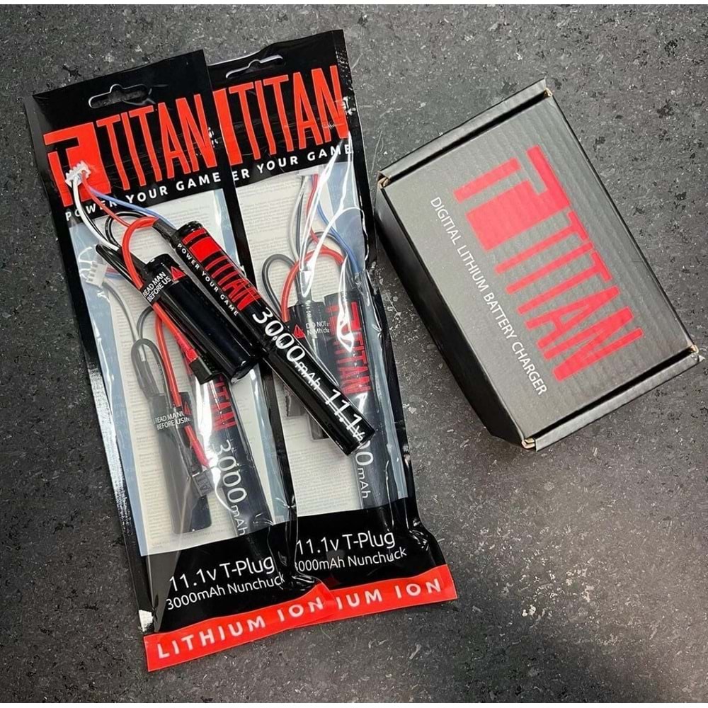 Titan 3000mAh 11.1v Nunchuck T-Plug (Deans) Airsoft Li Ion Pil - 1157