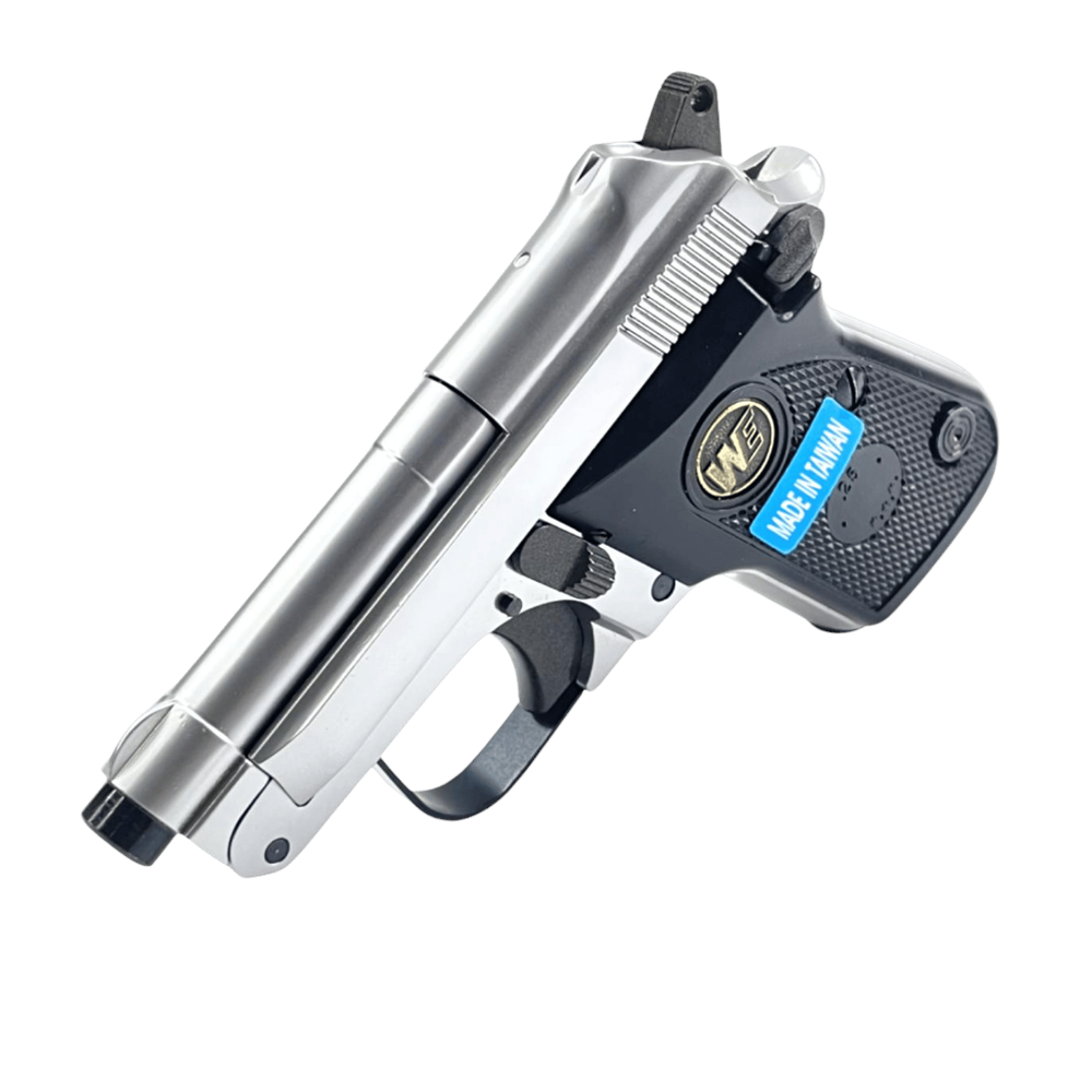 WE-Tech Ultra Compact BERETTA 950 Pocket SILVER Parlak Gümüş Gas Blowback Airsoft Jartiyer Tabancası