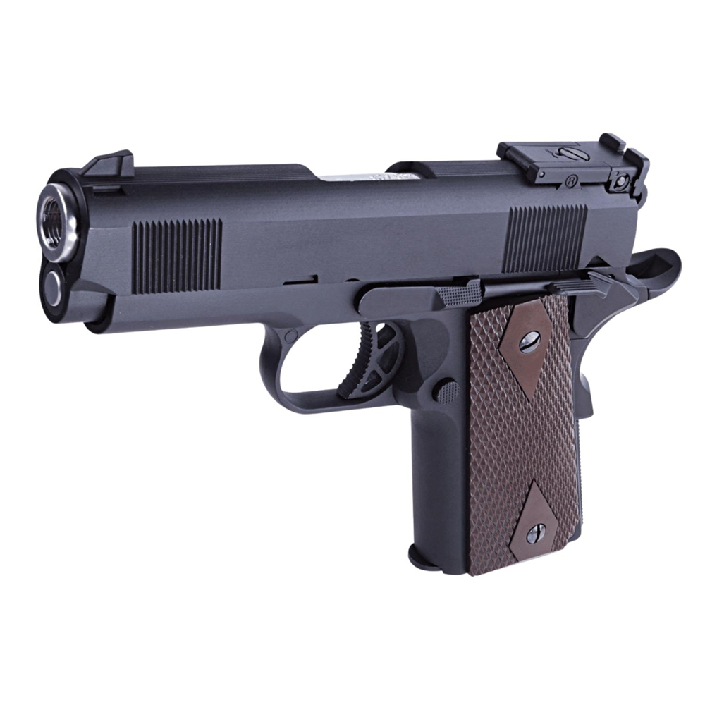 WE Full Metal COLT 1911 Mini Siyah Airsoft GBB Tabanca Kahve Kabza (WE-E003B)