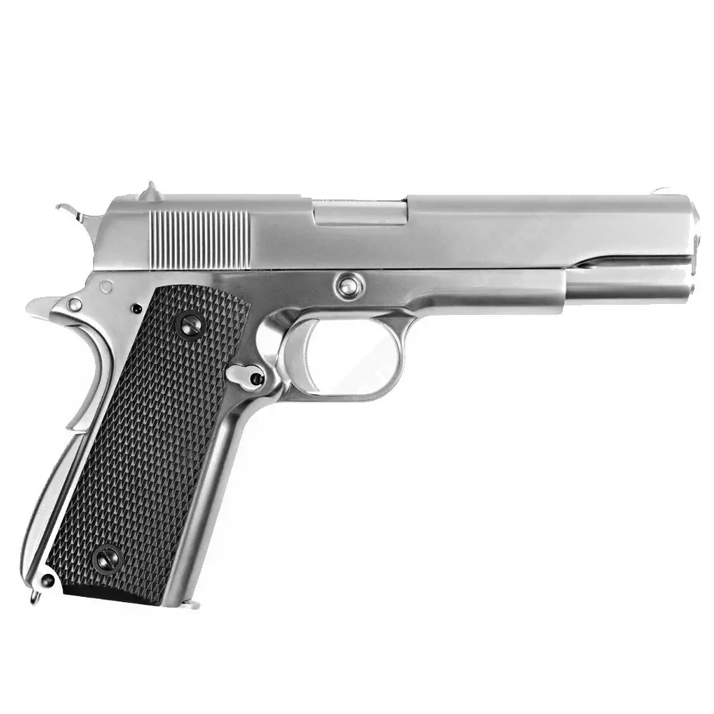 WE COLT 1911 Silver Klasik Siyah Kabza GBB Airsoft Tabanca