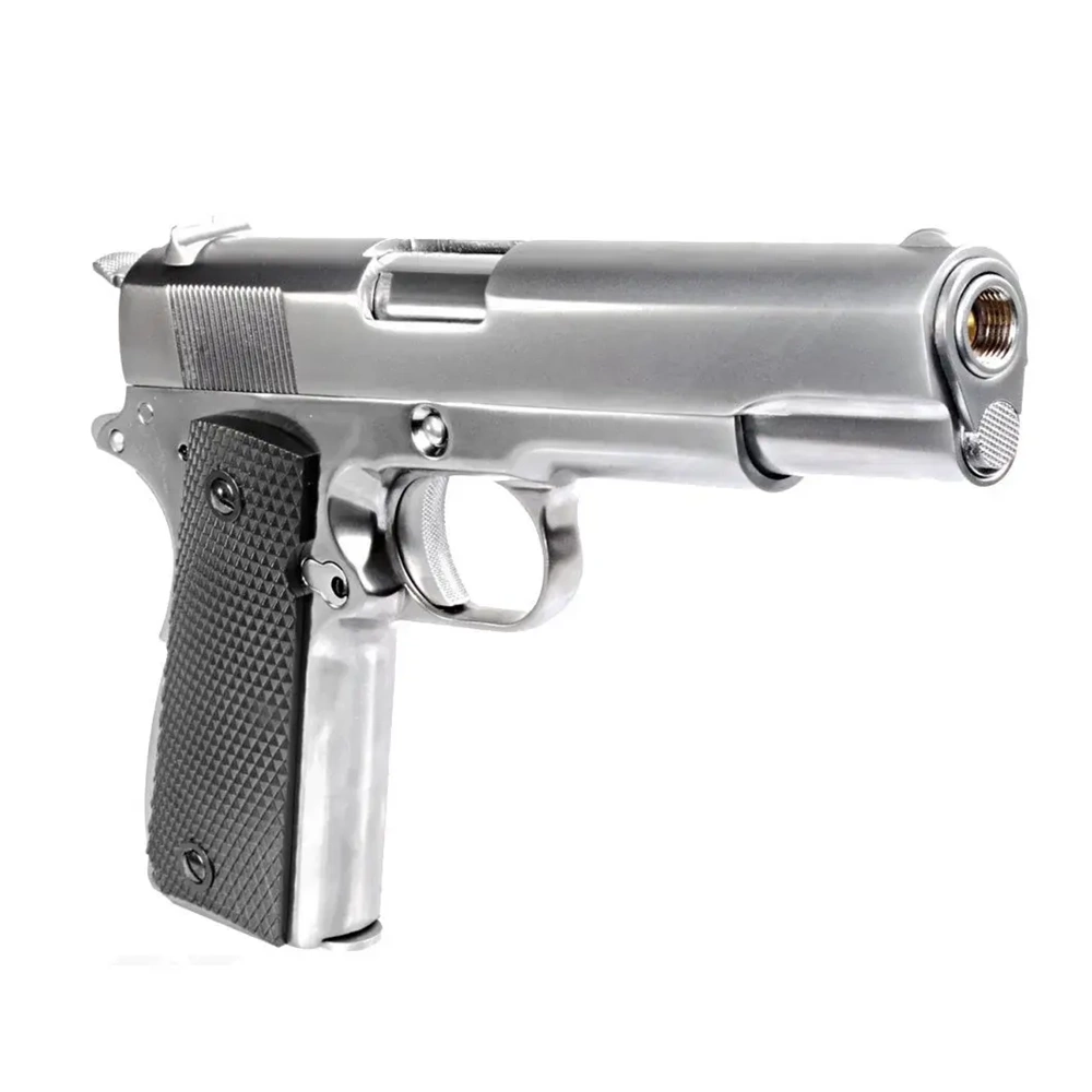 WE COLT 1911 Silver Klasik Siyah Kabza GBB Airsoft Tabanca